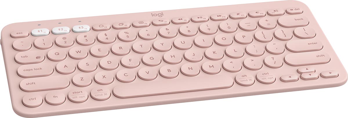 Logitech draadloos toetsenbord K380, azerty, roze met Franse lay-out