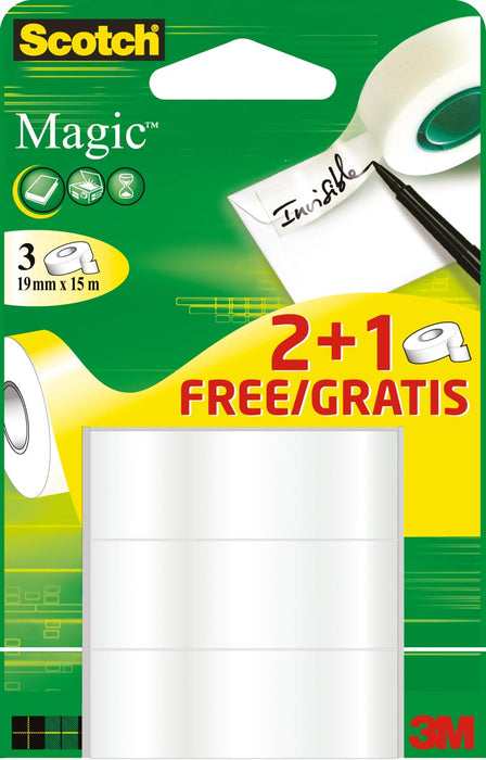 Scotch Magic tape Ft 19 mm x 15 m 2 + 1 gratis