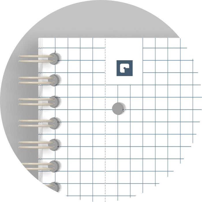 Oxford Origin spiraalschrift, ft A4+, 140 bladzijden, geruit 5 mm, blauw