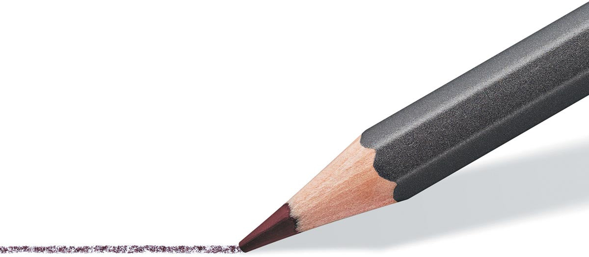 Staedtler aquarel potloden in metalen doos, 12 kleuren, 10 stuks met zachte potloodstift