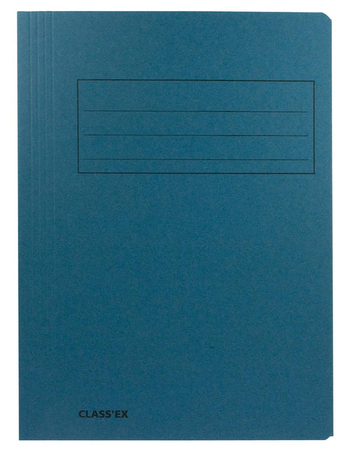 Class'ex dossiermap, 3 kleppen ft 23,7 x 34,7 cm (voor ft folio), blauw 50 stuks, OfficeTown