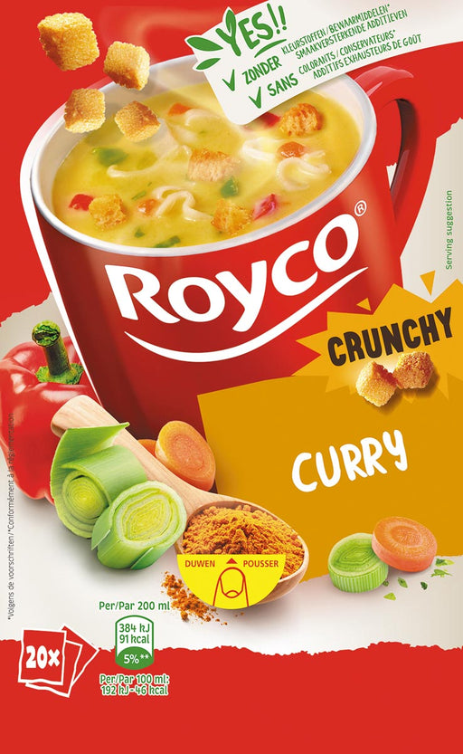 Royco Minute Soup curry met croutons, pak van 20 zakjes 8 stuks, OfficeTown
