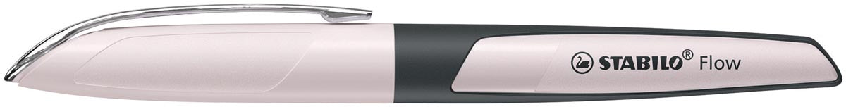 STABILO Flow MODERN OFFICE vulpen, pastel roze met ergonomische rubberen grip, medium punt, inclusief 1 inktpatroon, navulbaar