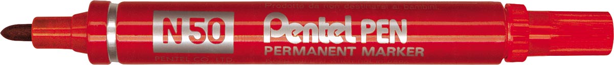 Pentel merkstift Pen N50 rood met aluminium houder