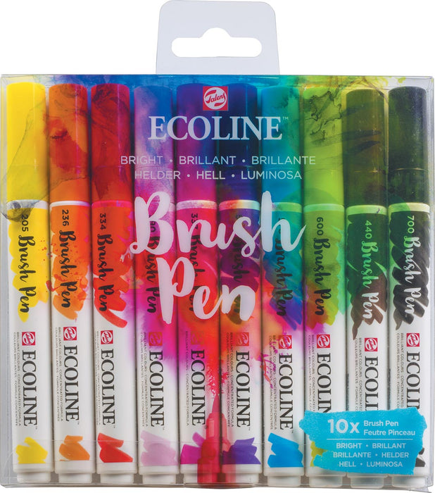 Talens Ecoline Brush pen, etui van 10 stuks, helder 3 stuks, OfficeTown