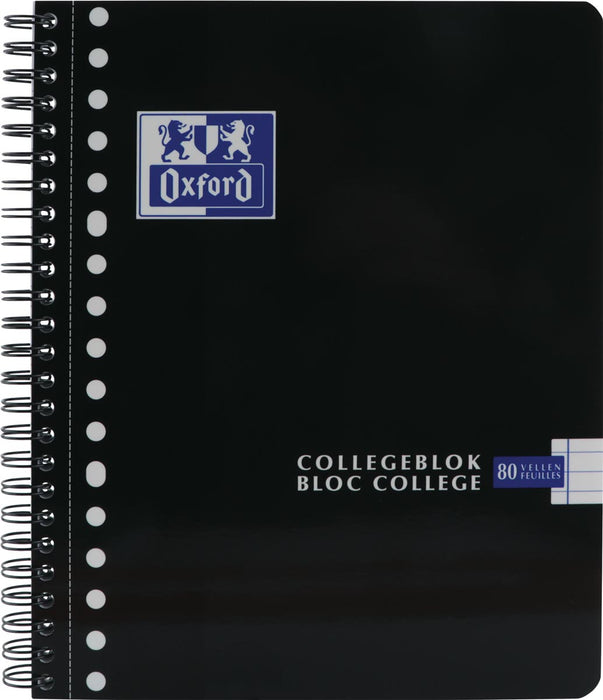 Oxford School collegeblok, ft A5+, 160 bladzijden, 17-gaats, gelijnd, assorti, 3 stuks 20 stuks