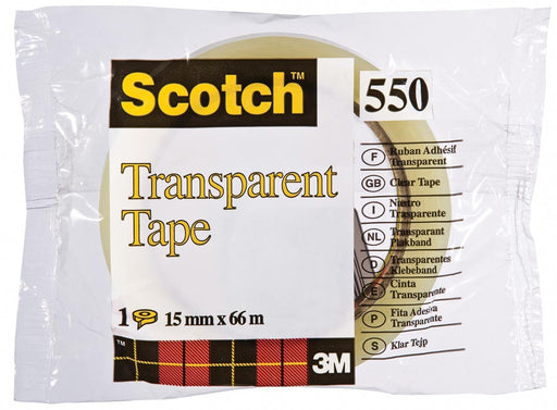 Scotch transparante tape 550 ft 15 mm x 66 m 10 stuks, OfficeTown