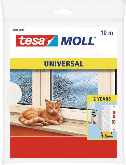 Tesa Moll Universele tochtstrip, 10 m x 25 mm, wit