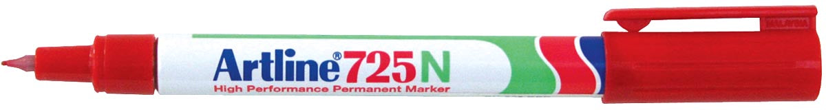 Permanente marker Artline 725N rood 12 stuks met fijne punt