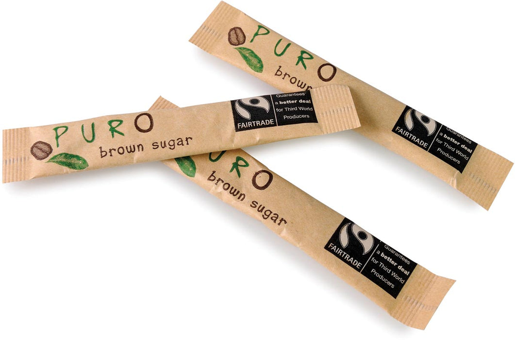 Puro rietsuikersticks fairtrade, 3 g, doos met 1000 stuks