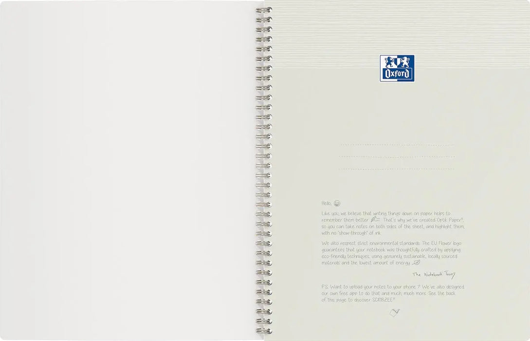 Oxford Origin spiraalschrift, ft A4+, 140 bladzijden, gelijnd, zand