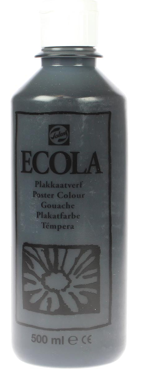 Talens Ecola plakkaatverf flacon van 500 ml, zwart 6 stuks, OfficeTown