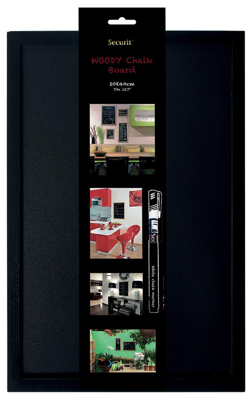 Securit krijtbord Woody ft 40 x 60 cm, zwart 6 stuks, OfficeTown