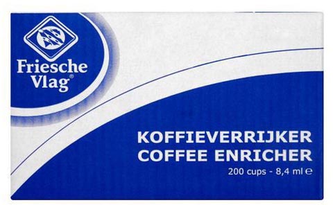 Friesche Vlag Halfvolle koffiemelk cupjes 8,4 ml, doos van 200 stuks