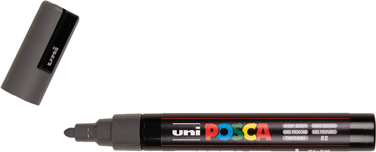 uni-ball Paint Marker op waterbasis Posca PC-5M diepgrijs 6 stuks, OfficeTown