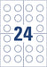 Avery niet-verwijderbare ronde keuringszegels, 30 mm diameter, 240 stuks, 24 per vel 50 stuks, OfficeTown