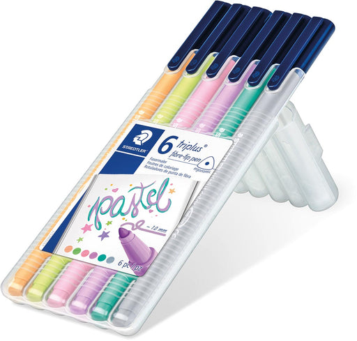 Staedtler viltstift Triplus Color, opstelbare box met 6 pastelkleuren 10 stuks, OfficeTown