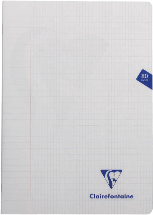 Clairefontaine schrift mimesys met waterafstotende kaft, A4-formaat, 80 pagina's, PP-kaft, geruit 4 x 8, assorti kleuren 10 stuks