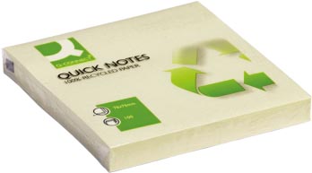 Q-CONNECT Quick Notes Recycled, ft 76 x 76 mm, 100 vel, geel 12 stuks, OfficeTown