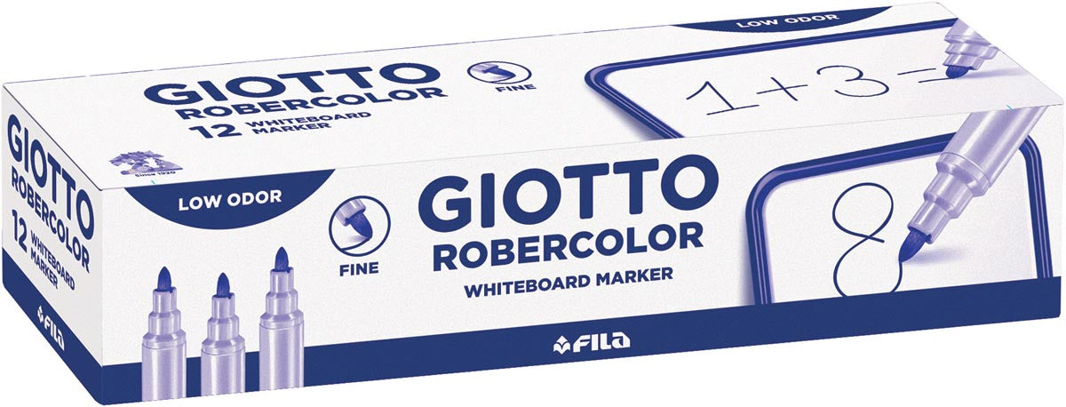 Giotto Robercolor whiteboardmarker blaauw 12 stuks met fijne punt