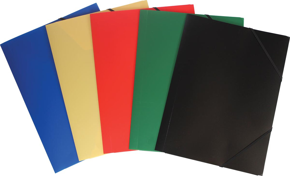 Pergamy elastomap 20 stuks met diverse kleuren: rood, blauw, groen geel en zwart