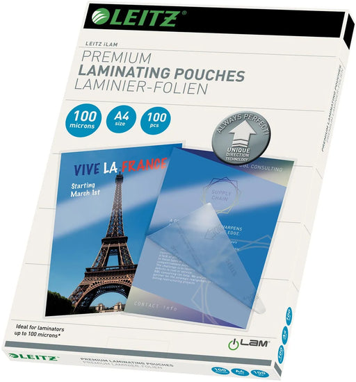 Leitz UDT lamineerhoes ft A4, 200 micron (2 x 100 micron), pak van 100 stuks 10 stuks, OfficeTown