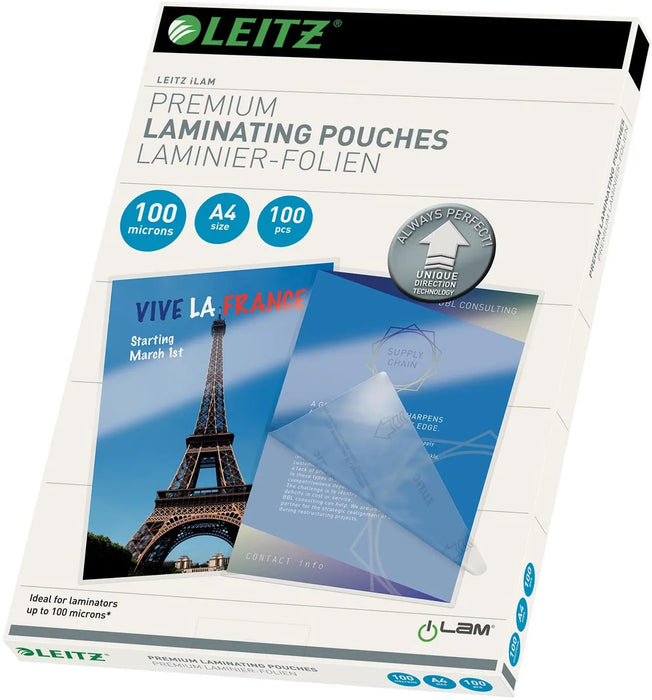 Leitz UDT lamineerhoes ft A4, 200 micron (2 x 100 micron), pak van 100 stuks, OfficeTown
