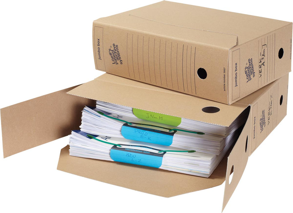 Loeff's archiefdoos Jumbo box, massief karton, bruin, pak van 8 stuks 3 stuks, OfficeTown