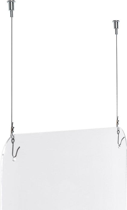 Exascreen transparante scheidingswand voor adem/sputum, hangend, afmeting 100 x 66 cm, inclusief montagekit