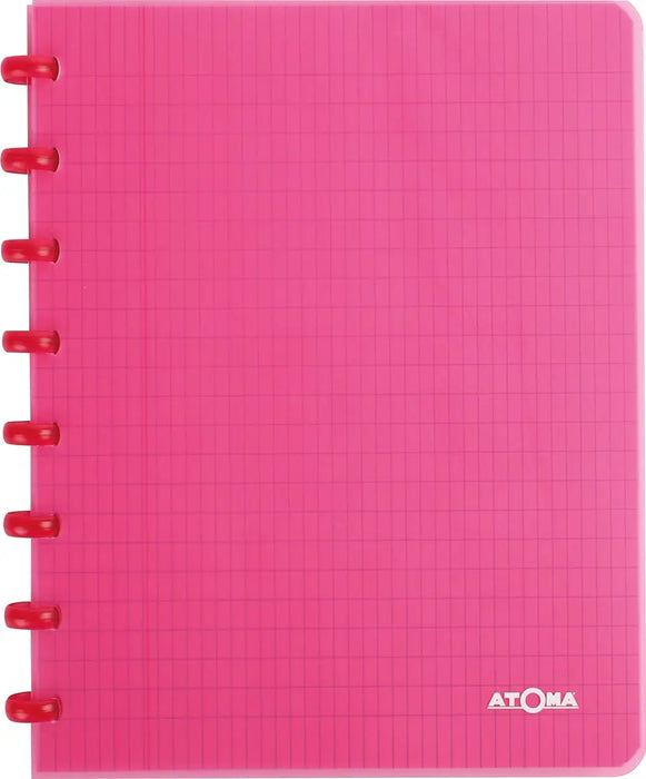 Atoma Trendy notitieboek, A5-formaat, 144 pagina's, PP, commercieel geruit, verschillende kleuren 10 stuks