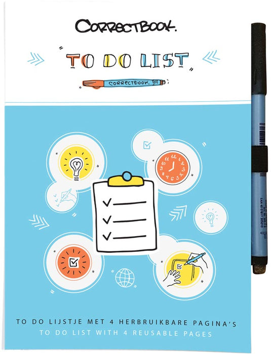 Correctbook Scratch To-Do: uitwisbaar / herbruikbaar notitieboek, 8 Pagina's (4 vel)