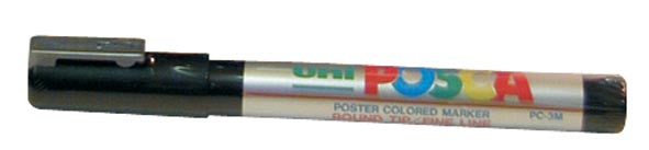 uni-ball Verfmarker op waterbasis Posca PC-3M zilver met een schrijfbreedte van 1,5 mm