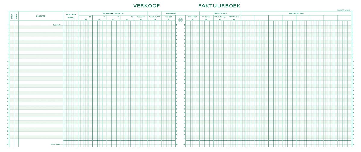 Exacompta factuurboek verkoop, ft 27 x 32 cm, Nederlandstalig