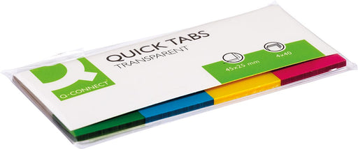 Q-CONNECT Quick Tabs, ft 25 x 45 mm, 4 x 40 tabs, geassorteerde kleuren 10 stuks, OfficeTown