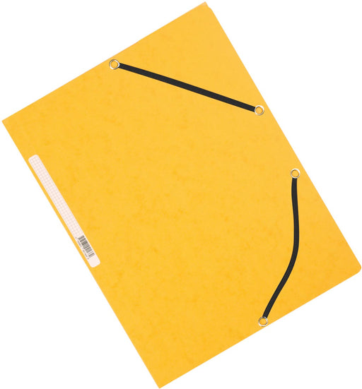 Q-CONNECT elastomap, A4, 3 kleppen en elastieken, karton, geel 10 stuks, OfficeTown