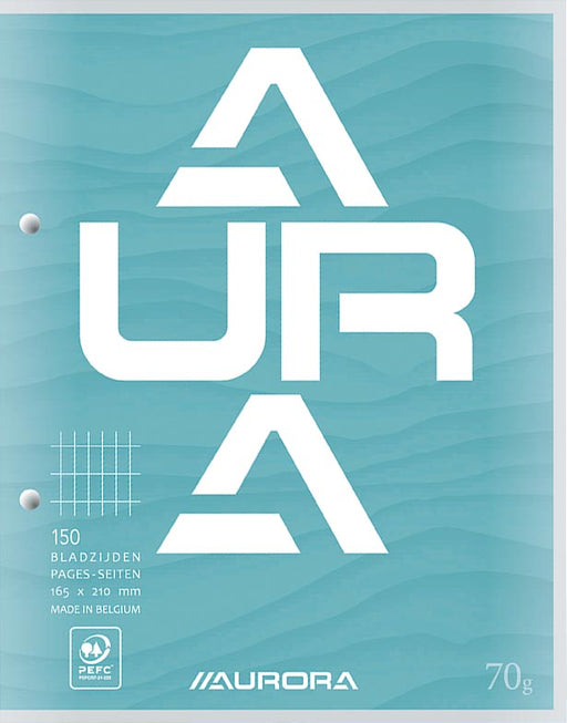 Aurora cursusblok, ft 16,5 x 21 cm, 75 vel, 2-gaatsperforatie, commercieel geruit 10 stuks, OfficeTown