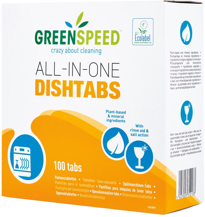Greenspeed Alles-in-één vaatwastabletten met 3-in-1 werking, 100 stuks, 1.8 kg