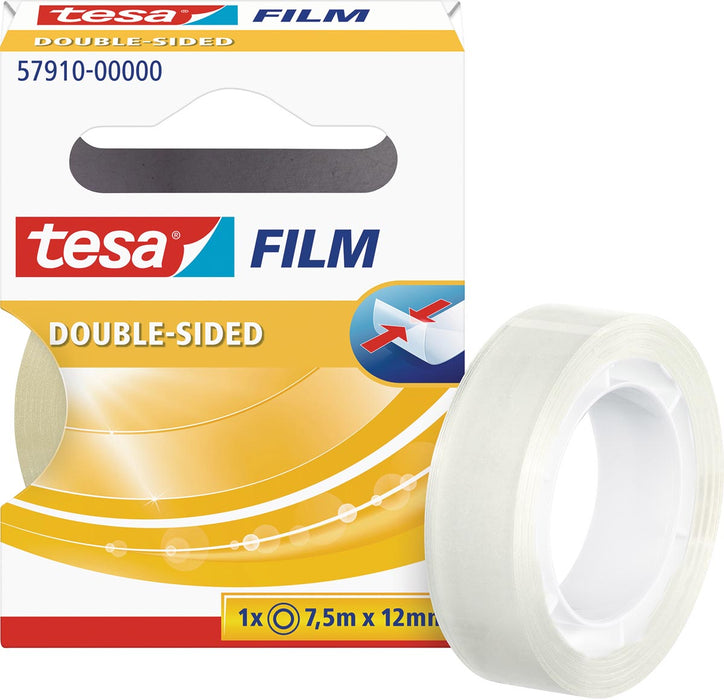 Tesafilm Dubbelzijdige Tape, ft 7,5 m x 12 mm, 12 stuks