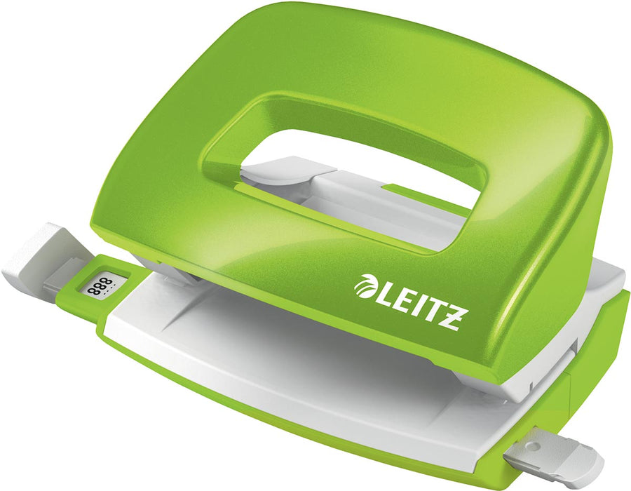 Leitz NeXXt WOW Mini perforator, 10-blad, groen met ergonomische greep