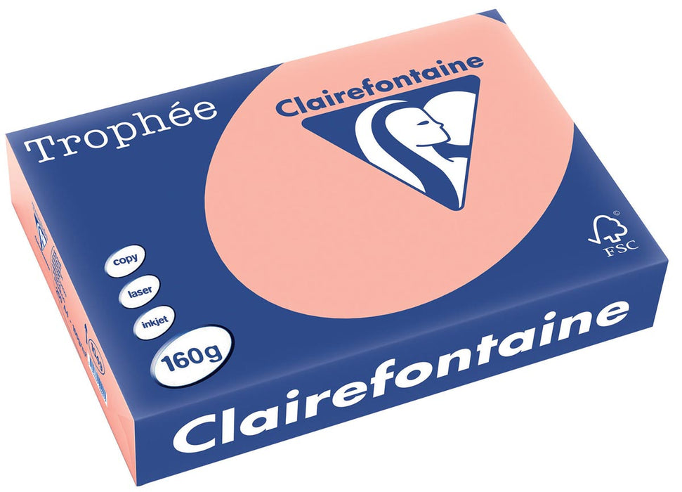 Clairefontaine Trophée Pastel, A4, 160 g, 250 vel, perzik
