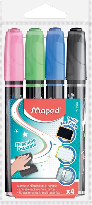 Maped krijtmarker, etui met 4 stuks in geassorteerde kleuren, OfficeTown