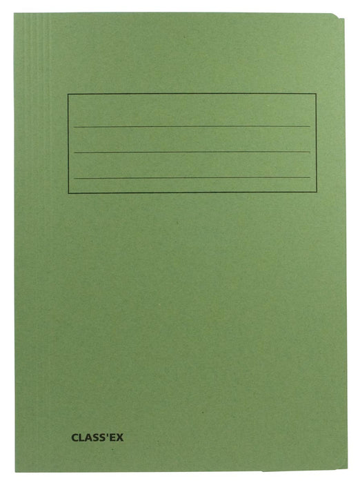 Kartonnen dossiermap met 3 kleppen, groen, ft folio, 50 stuks
