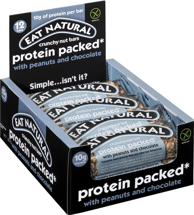 Eat Natural proteïnereep, pindanoten - chocolade, 45 g, doos van 12 stuks