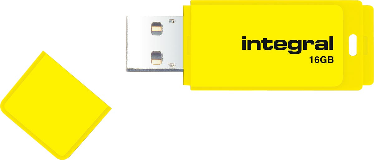 Integrale Neon USB 2.0-stick, 16 GB, geel