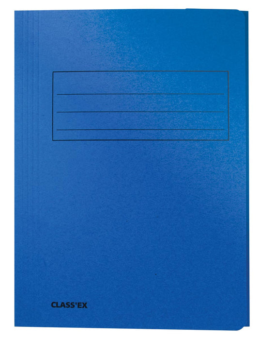 Class'ex dossiermap met 3 kleppen, blauw van 100 % gerecycled karton, A4 formaat