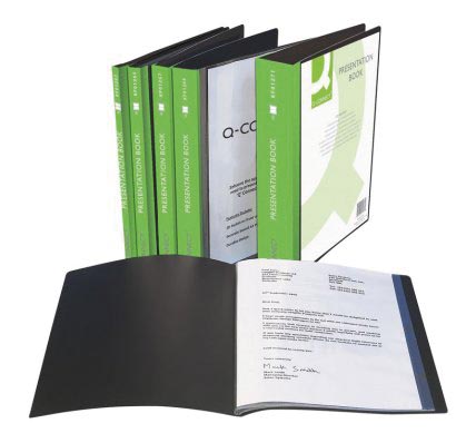 Q-CONNECT showalbum personaliseerbaar A4 100 tassen zwart 4 stuks, OfficeTown