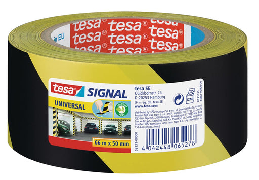 Tesa waarschuwingstape Universal, ft 50 mm x 66 m, geel/zwart 6 stuks, OfficeTown