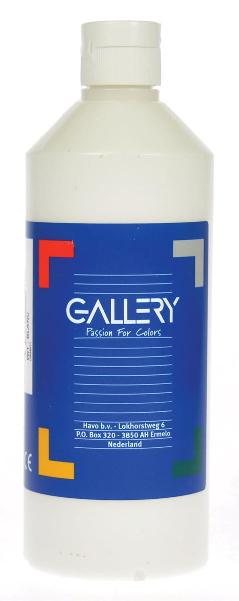 Gallery plakkaatverf, flacon van 500 ml, wit 6 stuks, OfficeTown