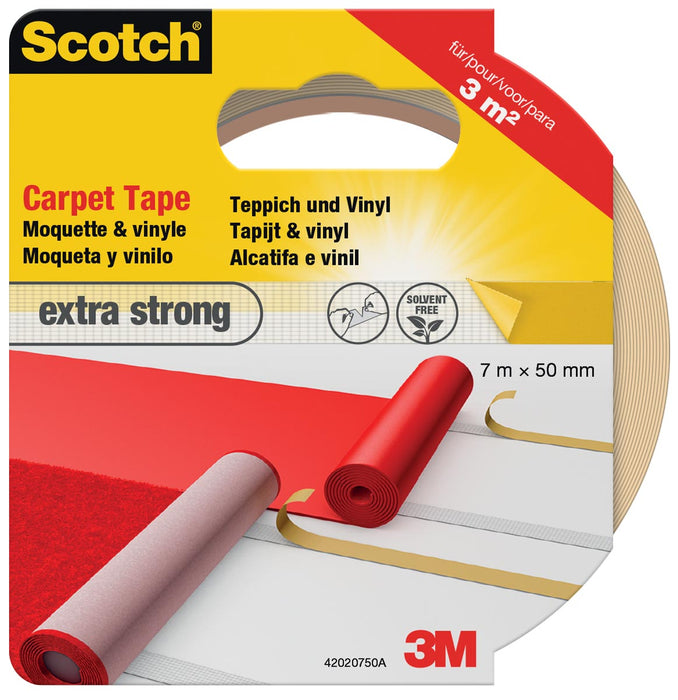 Scotch extra sterke tapijttape, ft 50 mm x 7 m, blisterverpakking 6 stuks