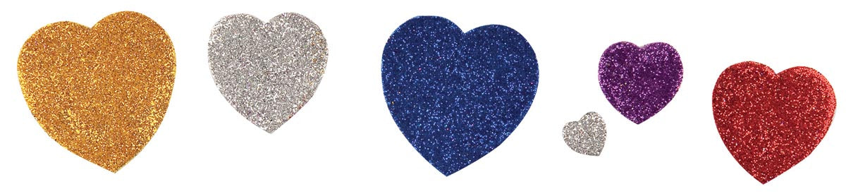 Apli Kids zelfklevende glitter harten, blister met 50 stuks 5 stuks, OfficeTown